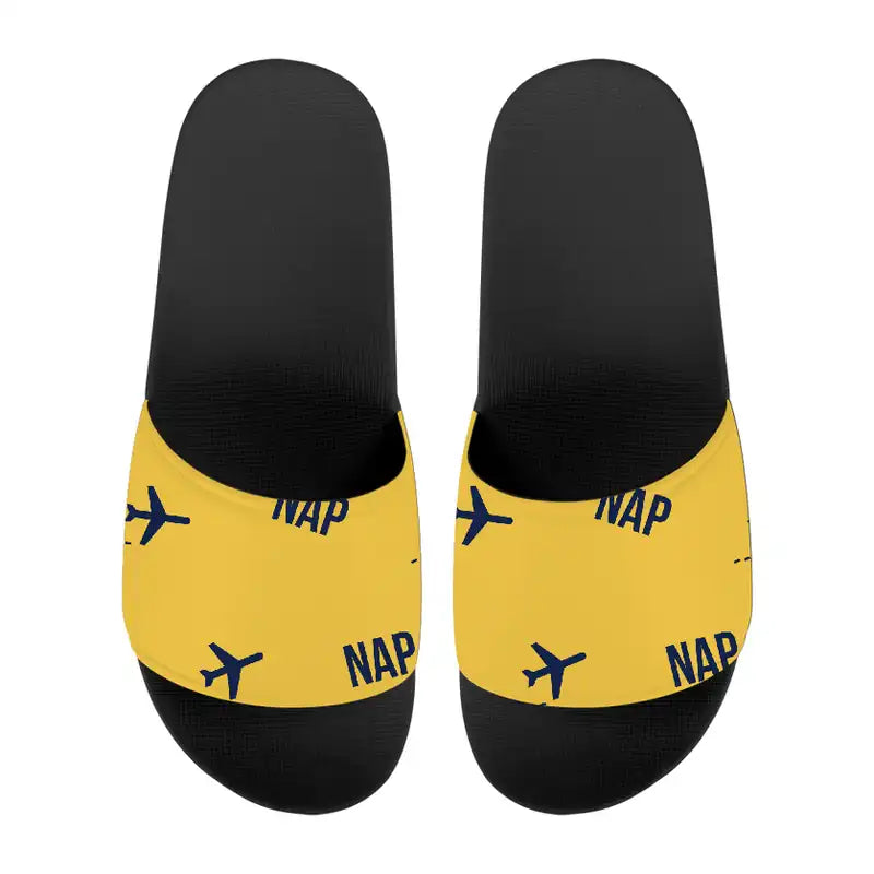 Naples International Airport (NAP) Slippers & Flip Flops - Slippers - Sport - Pattern - Yellow