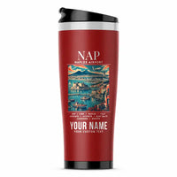 Thumbnail for Naples International Airport (NAP) Travel Mugs - Poster + Name - Stainless Steel (No Holder) - Red