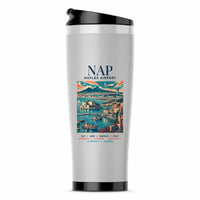Thumbnail for Naples International Airport (NAP) Travel Mugs - Poster - Stainless Steel (No Holder) - Light Gray