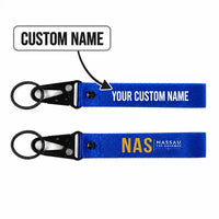 Thumbnail for Lynden Pindling International Airport Nassau (NAS) Hawk-Shaped Key Chains - Hawk Key Chain - Tag - Blue + NAME