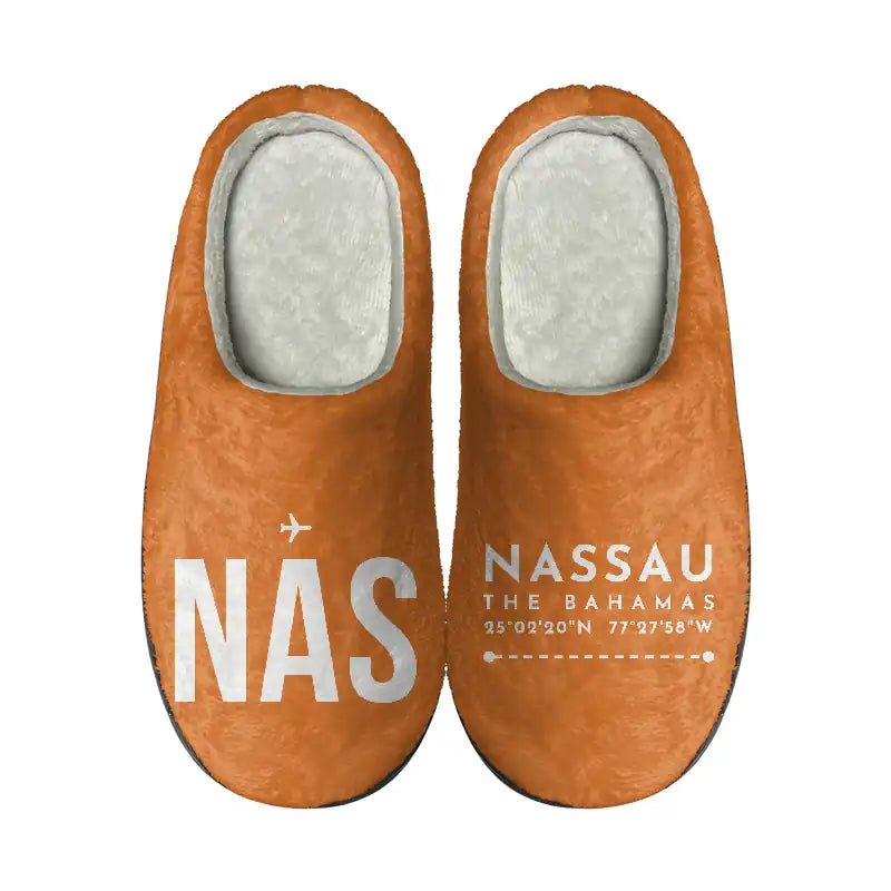 Lynden Pindling International Airport Nassau (NAS) Slippers & Flip Flops - Slippers - Cotton - Code - Different - Orange