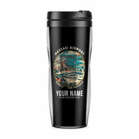 Thumbnail for Lynden Pindling International Airport Nassau (NAS) Travel Mugs - Badge + Name - Plastic (No Holder) - Black