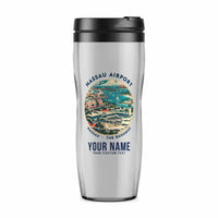 Thumbnail for Lynden Pindling International Airport Nassau (NAS) Travel Mugs - Badge + Name - Plastic (No Holder) - Light Gray