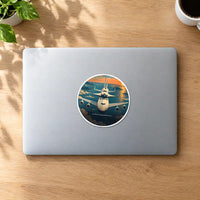 Thumbnail for NASA Boeing 747 Shuttle Carrier Aircraft - 3D - Circle Sticker - MacBook
