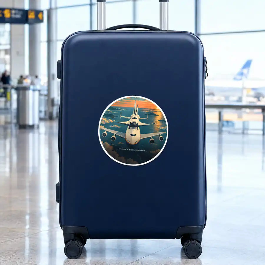 NASA Boeing 747 Shuttle Carrier Aircraft - 3D - Circle Sticker - Suitcase