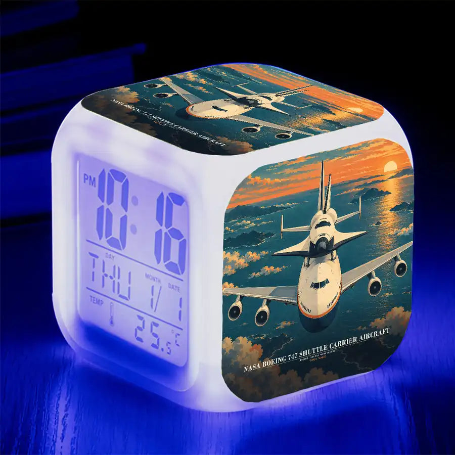 NASA Boeing 747 Shuttle Carrier Aircraft - 3D + Name - Alarm Clock