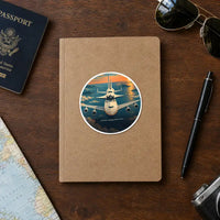 Thumbnail for NASA Boeing 747 Shuttle Carrier Aircraft - 3D + Name - Circle Sticker - Notebook