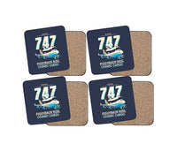 Thumbnail for NASA Boeing 747 Shuttle Carrier Aircraft - Cartoon - Coaster Set - Navy Blue