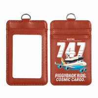 Thumbnail for NASA Boeing 747 Shuttle Carrier Aircraft - Cartoon - ID Card Holder - Light Brown