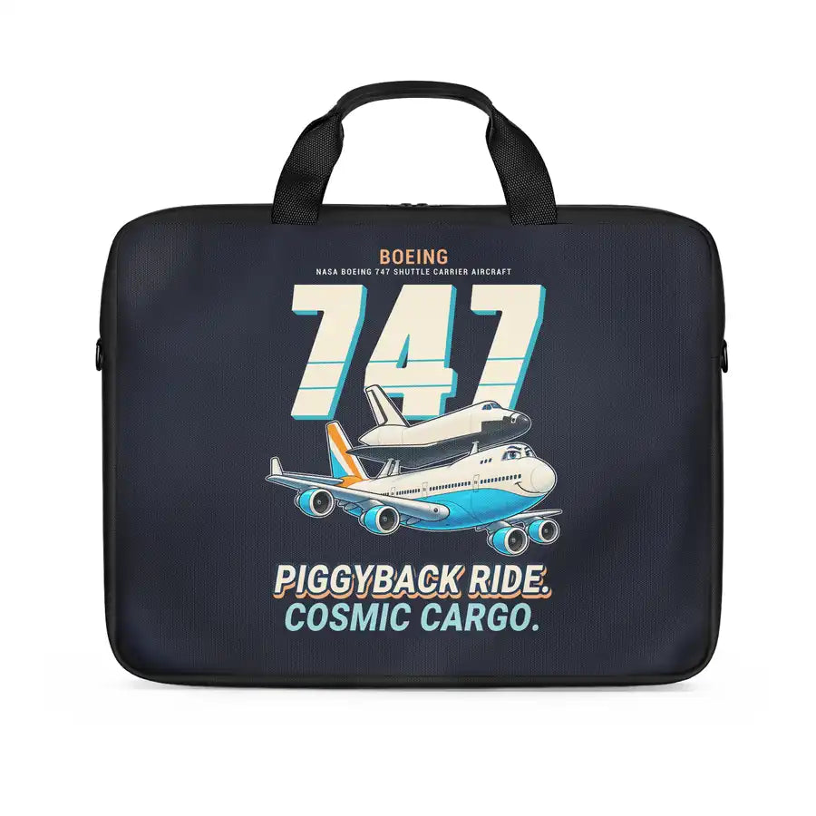NASA Boeing 747 Shuttle Carrier Aircraft - Cartoon - Laptop Bag