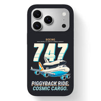 Thumbnail for NASA Boeing 747 Shuttle Carrier Aircraft - Cartoon - MagSafe iPhone 17 Pro - Black