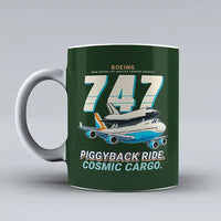 Thumbnail for NASA Boeing 747 Shuttle Carrier Aircraft - Cartoon - Mug - Dark Green