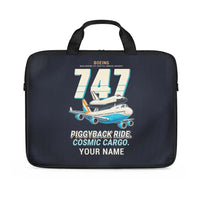Thumbnail for NASA Boeing 747 Shuttle Carrier Aircraft - Cartoon + Name - Laptop Bag