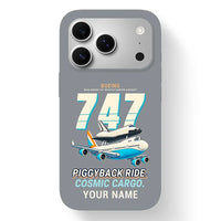Thumbnail for NASA Boeing 747 Shuttle Carrier Aircraft - Cartoon + Name - MagSafe iPhone 17 Pro - Gray