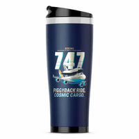 Thumbnail for NASA Boeing 747 Shuttle Carrier Aircraft - Cartoon - Stainless Steel (No Holder) - Dark Blue