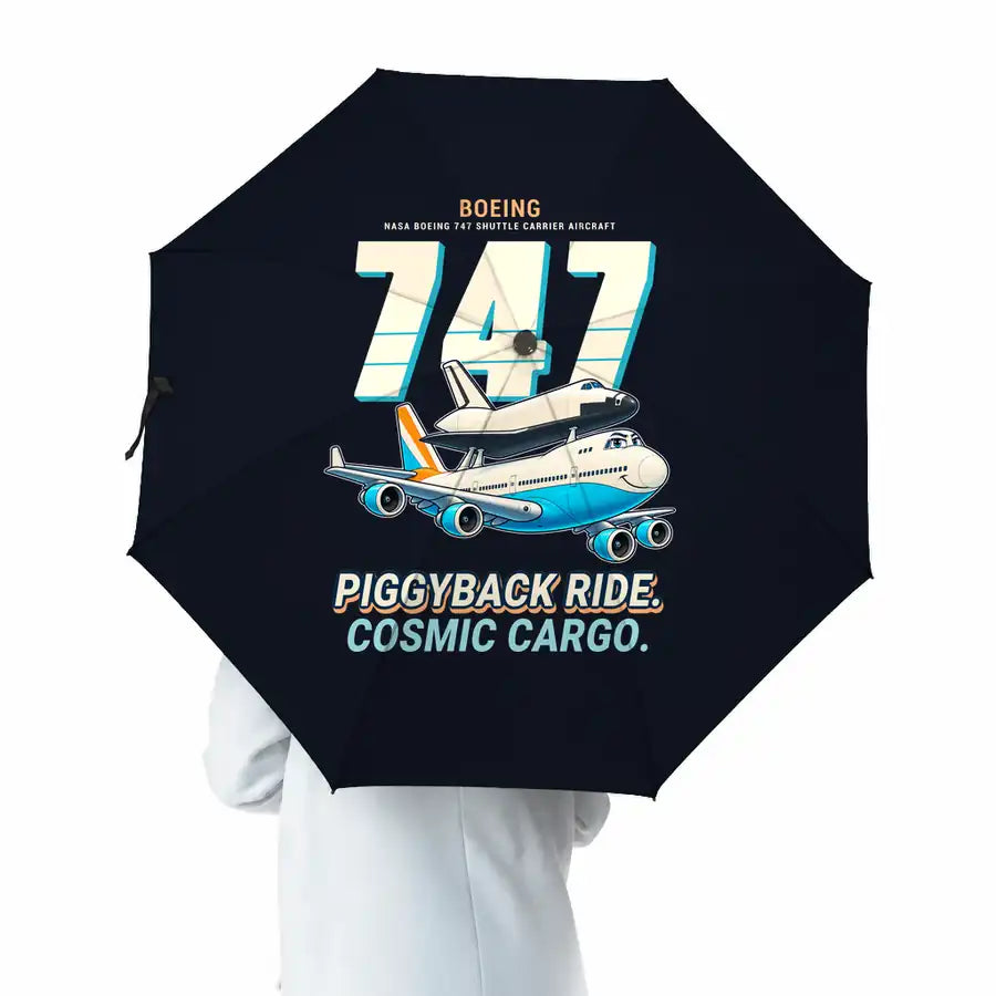NASA Boeing 747 Shuttle Carrier Aircraft - Cartoon - Umbrella