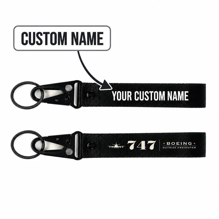 NASA Boeing 747 Shuttle Carrier Aircraft Hawk-Shaped Key Chains - Black - Heritage - Personalized