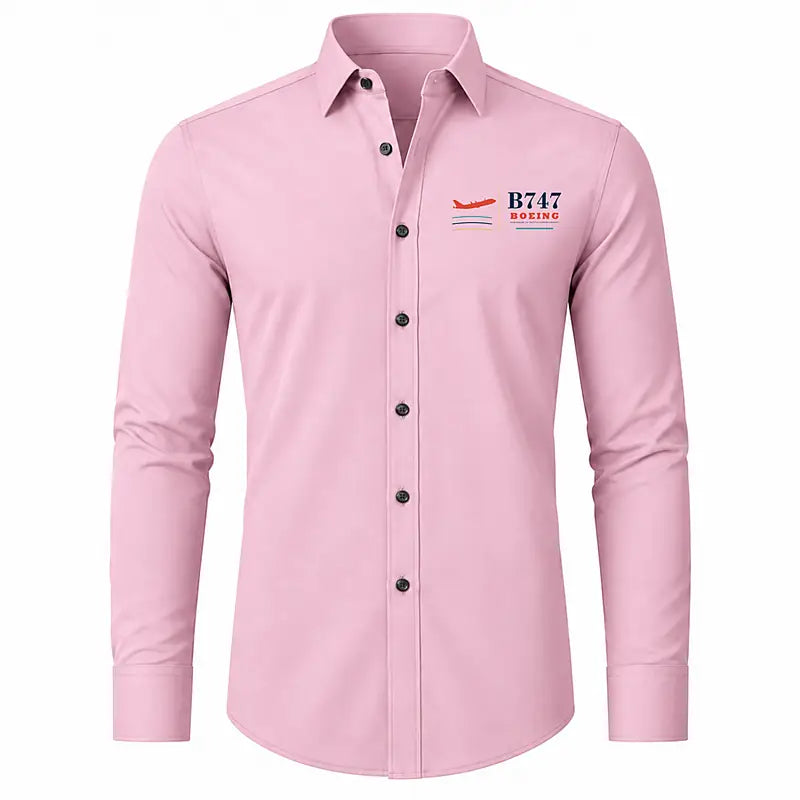NASA Boeing 747 Shuttle Carrier Aircraft - Long Sleeve Shirt - Poster - Pink