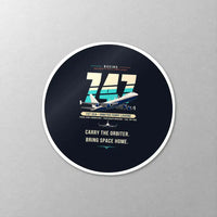 Thumbnail for NASA Boeing 747 Shuttle Carrier Aircraft - Original - Circle Sticker - Close-up