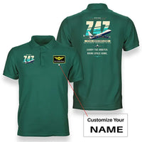 Thumbnail for NASA Boeing 747 Shuttle Carrier Aircraft - Original - Double-Side Polo - Green + Name