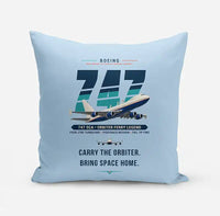 Thumbnail for NASA Boeing 747 Shuttle Carrier Aircraft - Original - Pillow - Light Blue