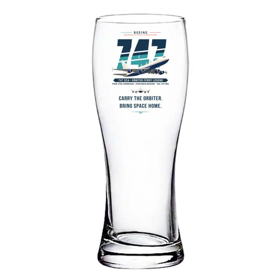 NASA Boeing 747 Shuttle Carrier Aircraft - Original - Pilsner Beer Glass