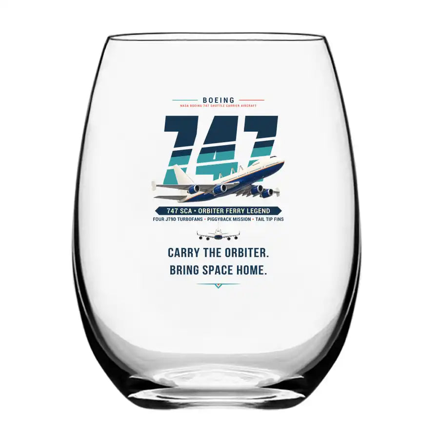 NASA Boeing 747 Shuttle Carrier Aircraft - Original - Water & Drink Glass
