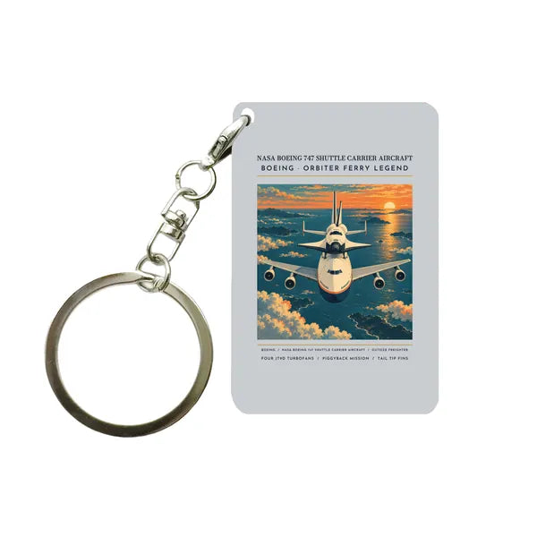 NASA Boeing 747 Shuttle Carrier Aircraft - Poster - Key Chain - Light Gray