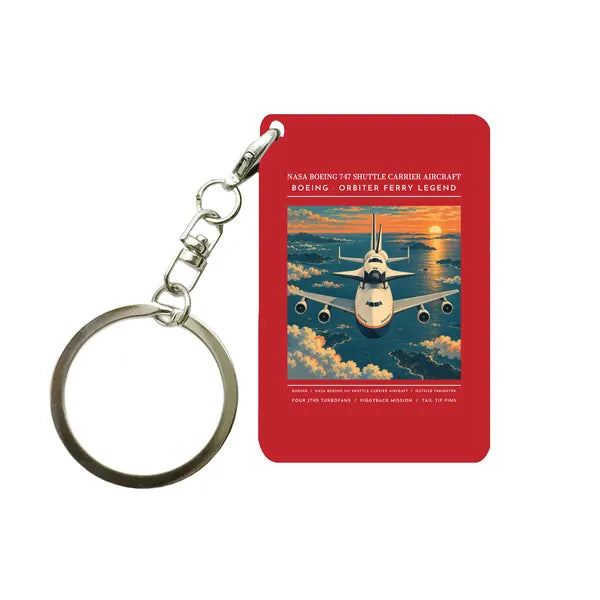 NASA Boeing 747 Shuttle Carrier Aircraft - Poster - Key Chain - Red
