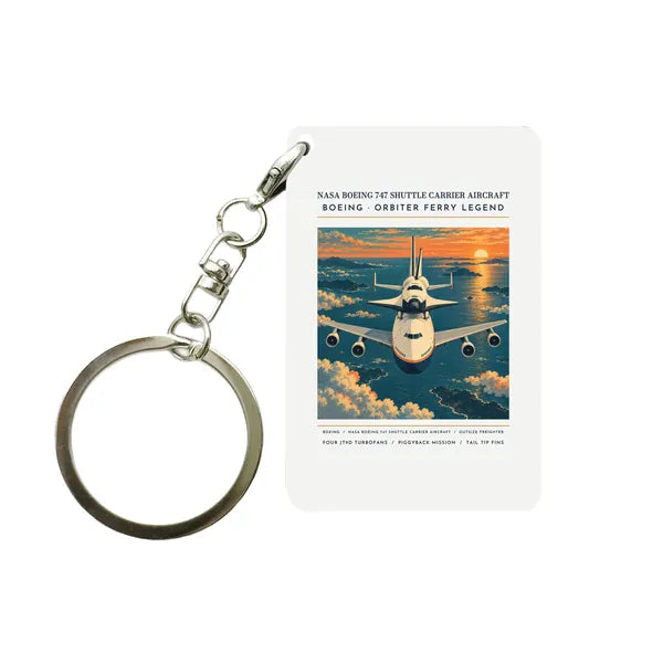NASA Boeing 747 Shuttle Carrier Aircraft - Poster - Key Chain - White