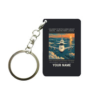 Thumbnail for NASA Boeing 747 Shuttle Carrier Aircraft - Poster + Name - Key Chain - Black