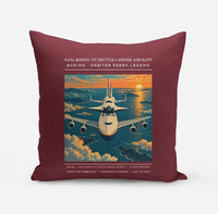 Thumbnail for NASA Boeing 747 Shuttle Carrier Aircraft - Poster - Pillow - Dark Red