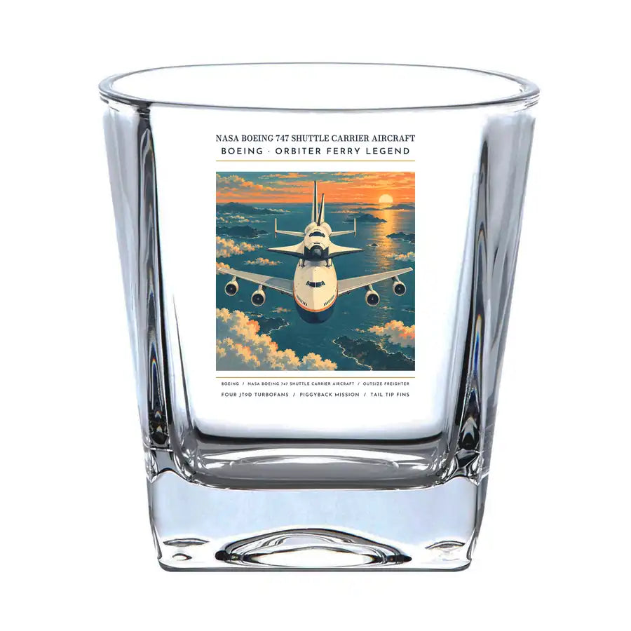 NASA Boeing 747 Shuttle Carrier Aircraft - Poster - Whiskey Glass