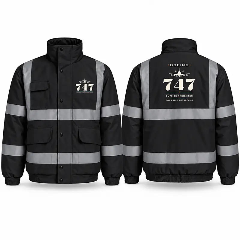 NASA Boeing 747 Shuttle Carrier Aircraft Reflective Winter Jackets - Heritage - Black