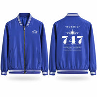 Thumbnail for NASA Boeing 747 Shuttle Carrier Aircraft Stylish Jackets - Baseball Collar - Heritage - Royal Blue