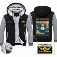 Thumbnail for NASA Boeing 747 Shuttle Carrier Aircraft Zipped Sweatshirts - Poster + Name - Black & Gray