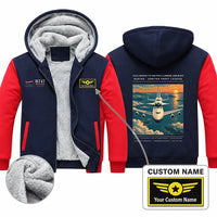 Thumbnail for NASA Boeing 747 Shuttle Carrier Aircraft Zipped Sweatshirts - Poster + Name - Navy & Red