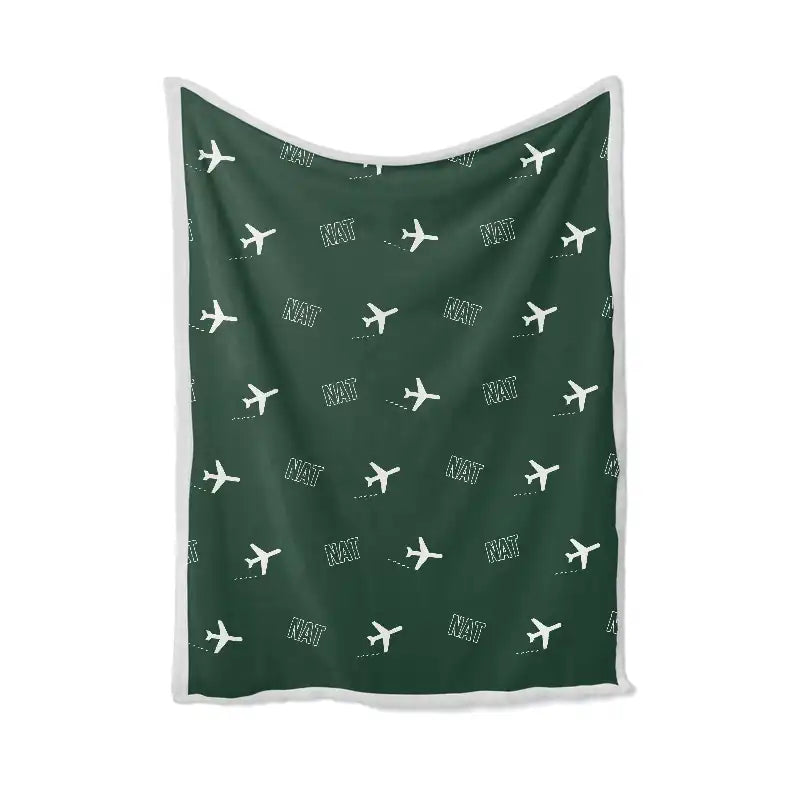 Governador Aluízio Alves International Airport (NAT) Bedding Sets & Blankets - Blanket - Pattern - Dark Green