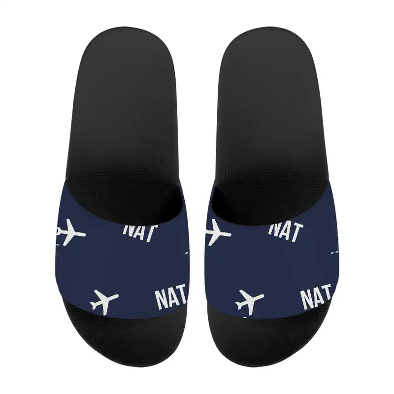 Governador Aluízio Alves International Airport (NAT) Slippers & Flip Flops - Slippers - Sport - Pattern - Navy Blue