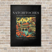 Thumbnail for NATCHITOCHES - Poster - Canvas Framed - Black