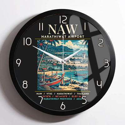 NAW - Poster - Wall Clock Framed - Black