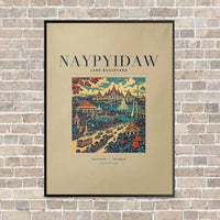 Thumbnail for NAYPYIDAW - Poster - Canvas Framed - Beige