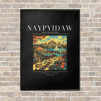 Thumbnail for NAYPYIDAW - Poster - Canvas Framed - Black