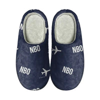 Thumbnail for Nairobi Jomo Kenyatta International Airport (NBO) Slippers & Flip Flops - Slippers - Cotton - Pattern - Navy Blue