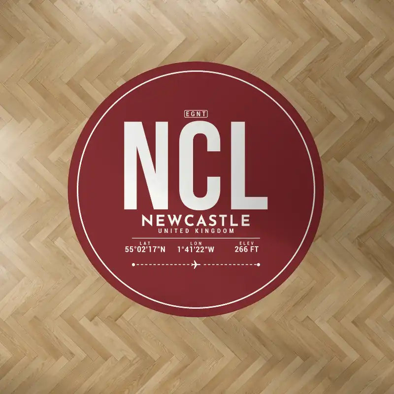 Newcastle International Airport (NCL) Carpets - Carpet Round - ID Tag - Dark Red