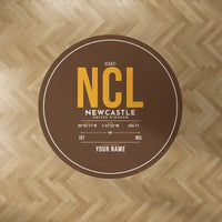 Thumbnail for Newcastle International Airport (NCL) Carpets - Carpet Round - ID Tag + Name - Brown