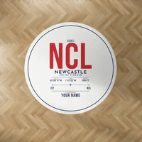 Thumbnail for Newcastle International Airport (NCL) Carpets - Carpet Round - ID Tag + Name - White