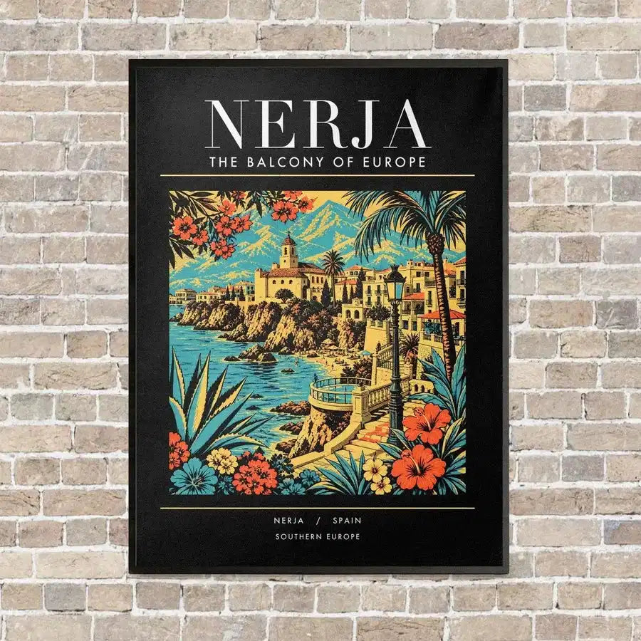NERJA - Poster - Canvas Framed - Black