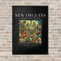 Thumbnail for NEW ORLEANS - Poster - Canvas Framed - Black