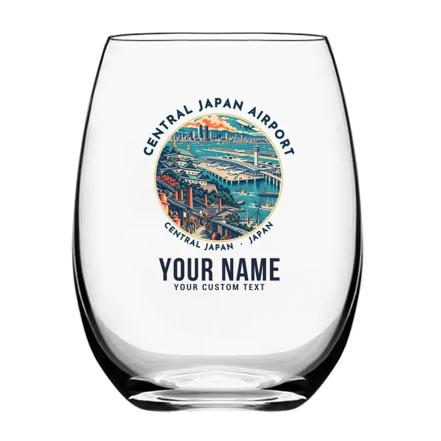 Central Japan International Airport (NGO) Glasses - Badge + Name - Water & Drink Glass